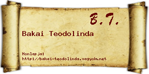 Bakai Teodolinda névjegykártya